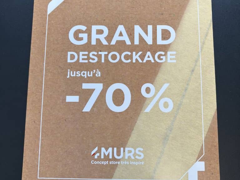affiche 4 murs destockage